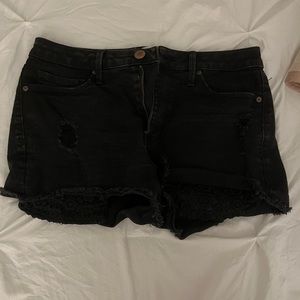 black jean shorts